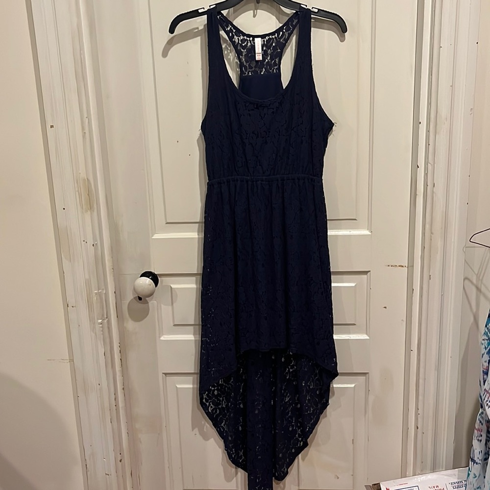 Navy blue high low dress - Picture 1 of 5